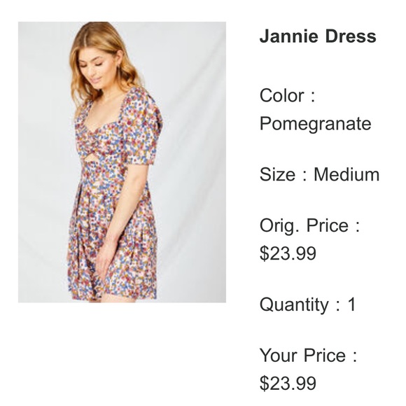 Altar'd State Dresses & Skirts - NWT ALTAR’D STATE Short Floral Cutout Jannie Pomegranate Summer Dress